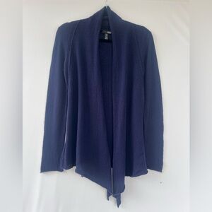 Aqua 100% Cashmere Blue Open Front Cardigan Sweater Size M